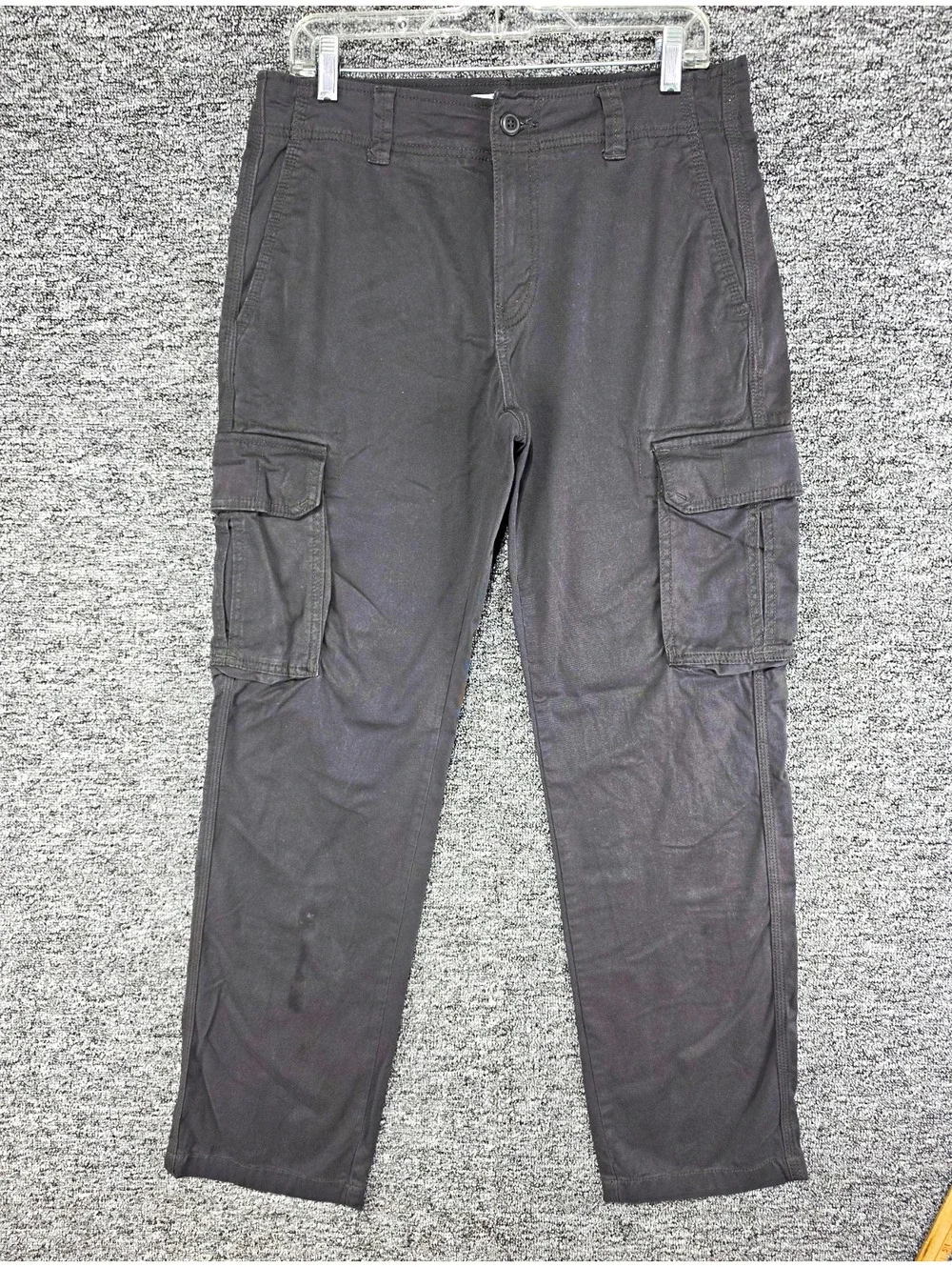 Goodfellow & Co Men's Gray Cargo Pants Twill Flat Front Tapered Fit 30W